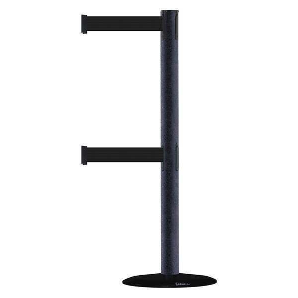 Barrier Post with Belt, 7-1/2 ft. L, Black