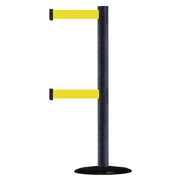 Barrier Post w/ Belt, 7-1/2 ft. L, Yellow