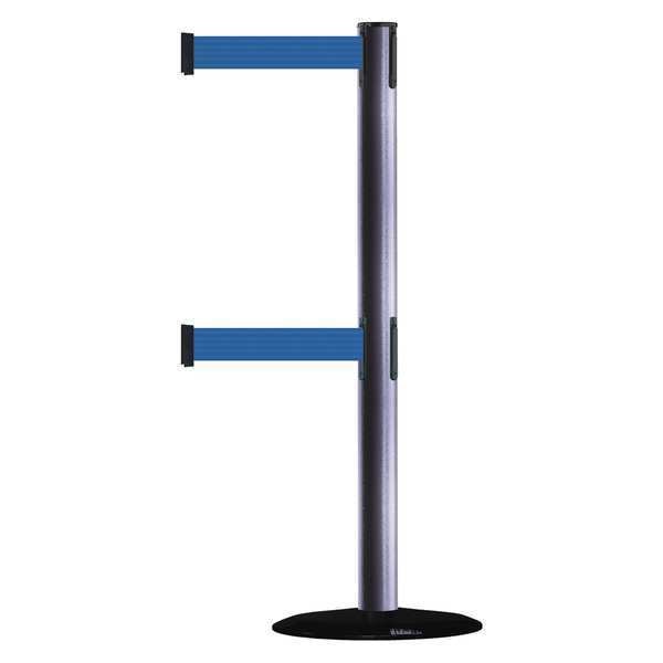 Barrier Post with Belt, 7-1/2 ft. L, Blue