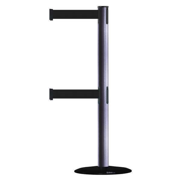 Barrier Post with Belt, 7-1/2 ft. L, Black