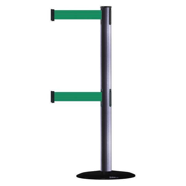 Barrier Post with Belt, 7-1/2 ft. L, Green