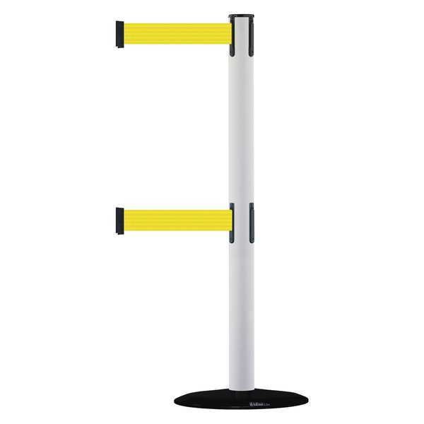 Barrier Post w/ Belt, 7-1/2 ft. L, Yellow