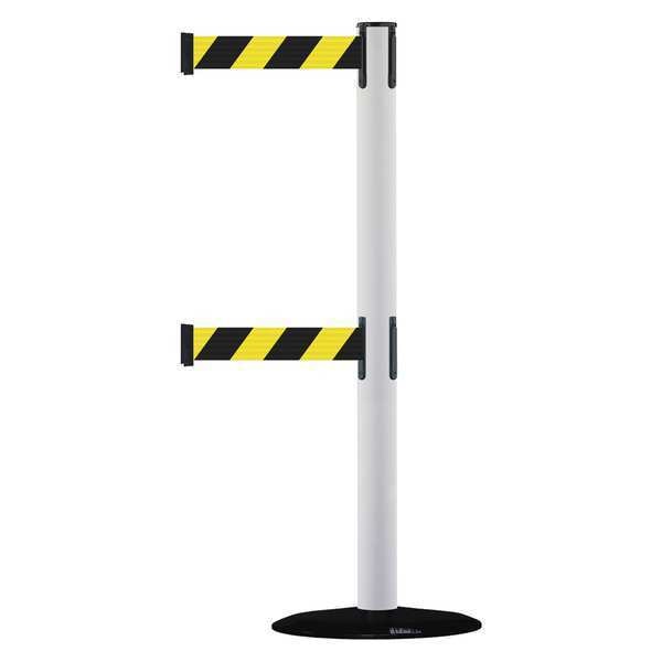 Barrier Post with Belt, Black No Scuff