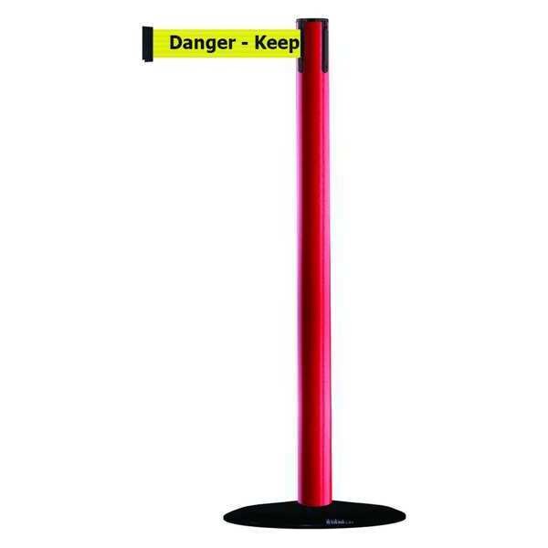 Barrier Post with Belt, PVC, Red
