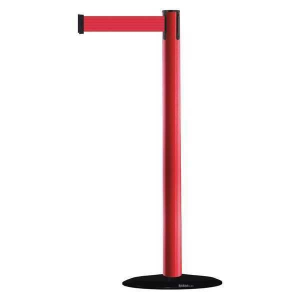 Barrier Post with Belt, 7-1/2 ft. L, Red