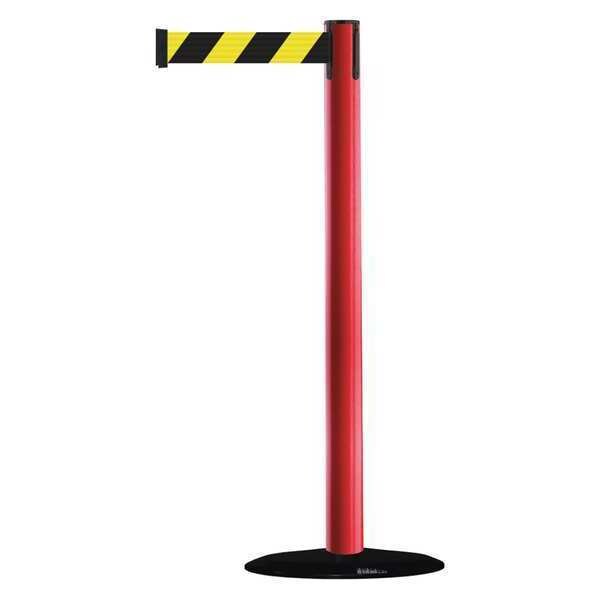 Barrier Post with Belt, PVC, Red