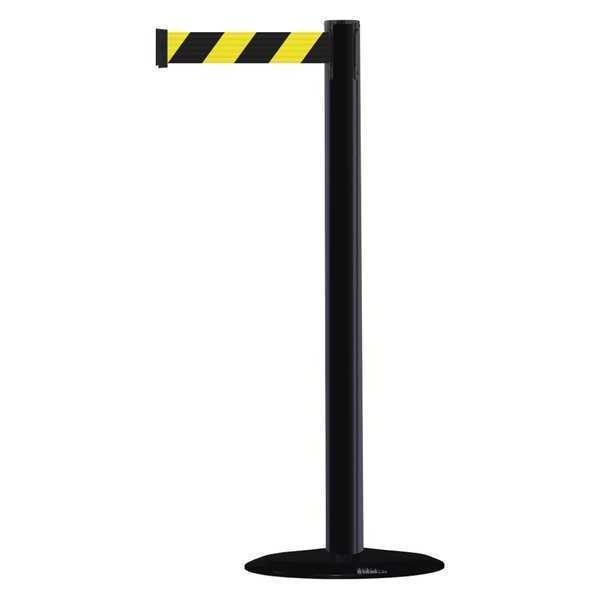 Barrier Post with Belt, PVC, Black