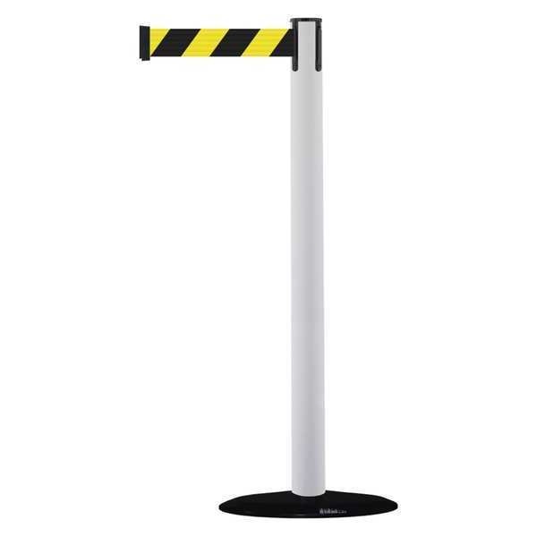 Barrier Post with Belt, PVC, White