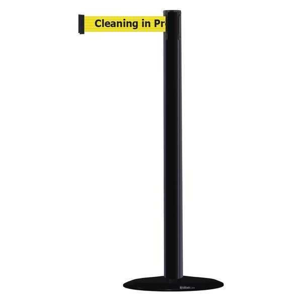 Barrier Post with Belt, PVC, Black