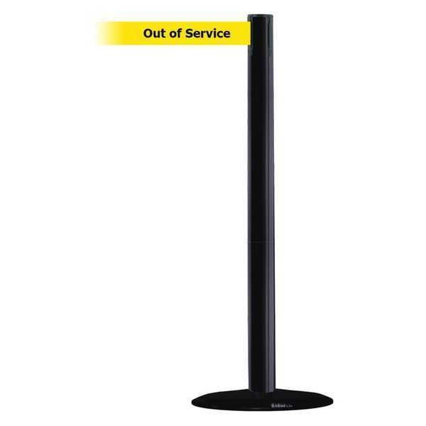 Barrier Post with Belt, PVC, Black