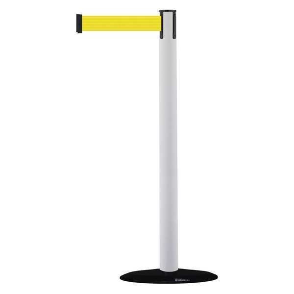 Barrier Post w/ Belt, 7-1/2 ft. L, Yellow