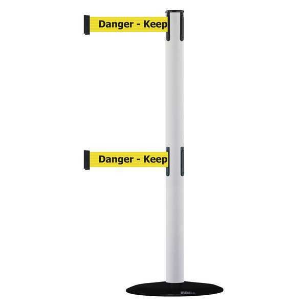 Barrier Post with Belt, Black No Scuff