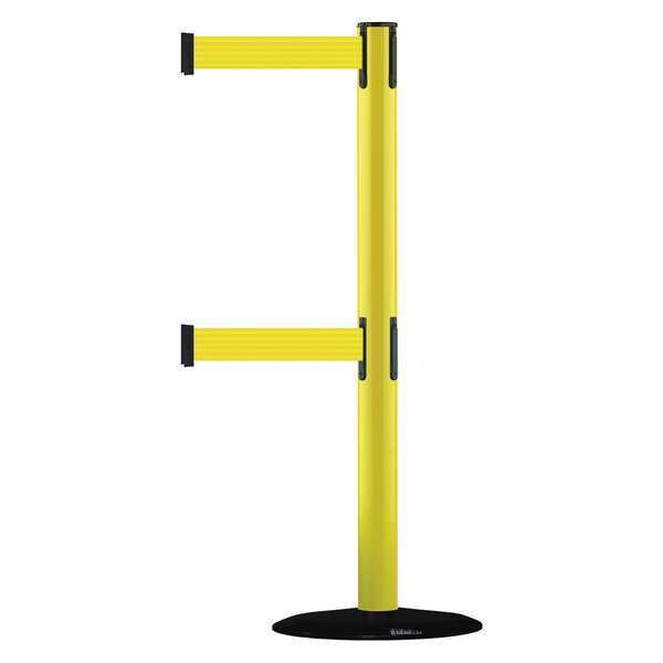 Barrier Post w/ Belt, 7-1/2 ft. L, Yellow