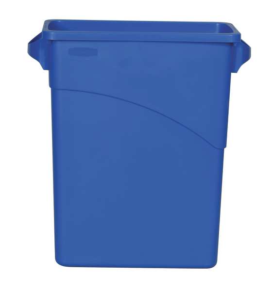 23 gal Dome Recycling Lid, 11 1/2 in W/Dia, Blue, Resin, 1 Openings