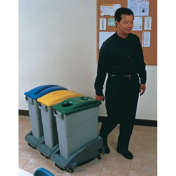 16 gal, 23 gal Dome Trash Can Lid, 11 1/4 in W/Dia, Gray, Polypropylene, 0 Openings