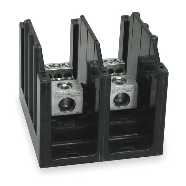 Pwr Dist Block, 175A, 2P, 6P Secondary, 600V