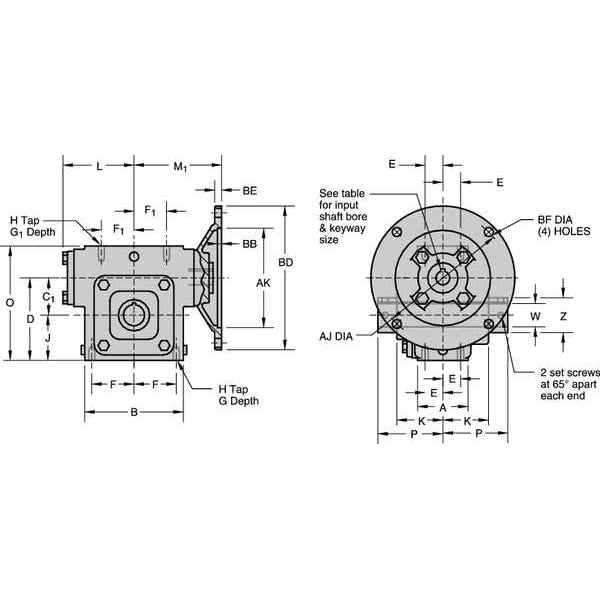 Speed Reducer, C-Face, 56C/140TC, 40:1