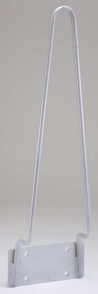 Vertical Mount Cone Holder, Steel, 22 in H, 6 7/8 in L, 2 1/2 in W, Silver