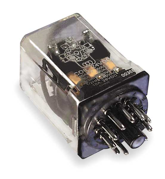 General Purpose Relay, 24V AC Coil Volts, Octal, 11 Pin, 3PDT