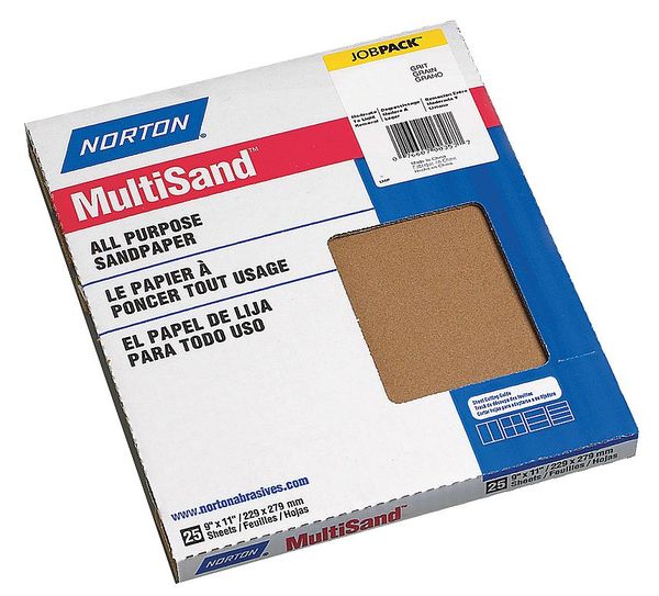 Sanding Sheet, 11x9 In, 120 G, AlO, PK25