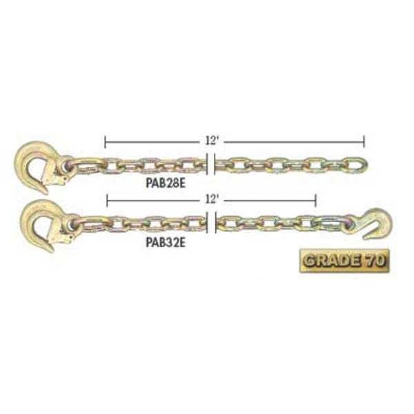 G70 Latched Hook Chain w/Plain End, 12'L