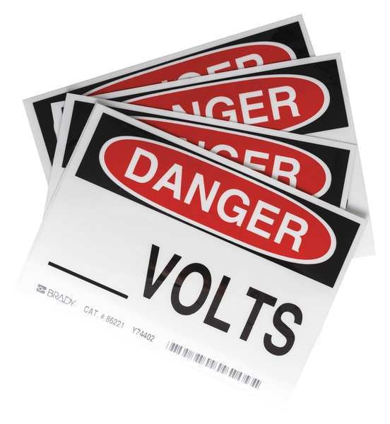 Equipment Label, 3-1/2 In. H, PK5, 86221