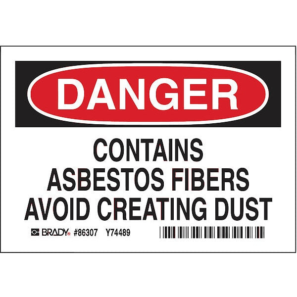 Equipment Label, 3 1/2 in H, 5 in W, Polyester, Horizontal Rectangle, English, 86307