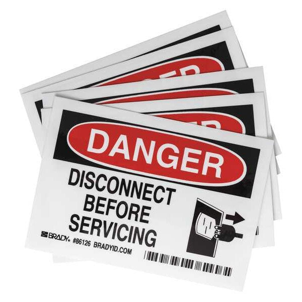 Danger Label, Instruction, 5 In. W, PK5, 86126
