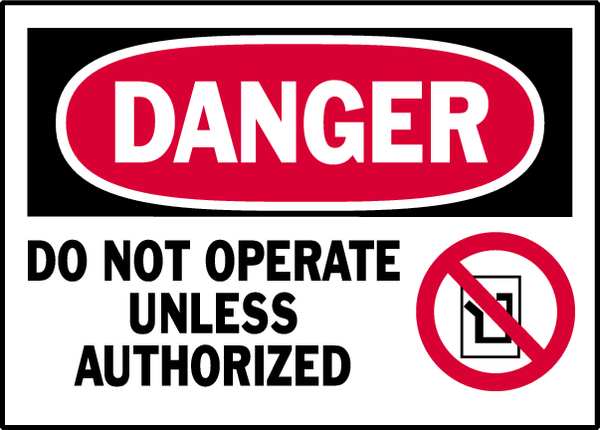 Danger Label, Instruction, 5 In. W, PK5, 86129