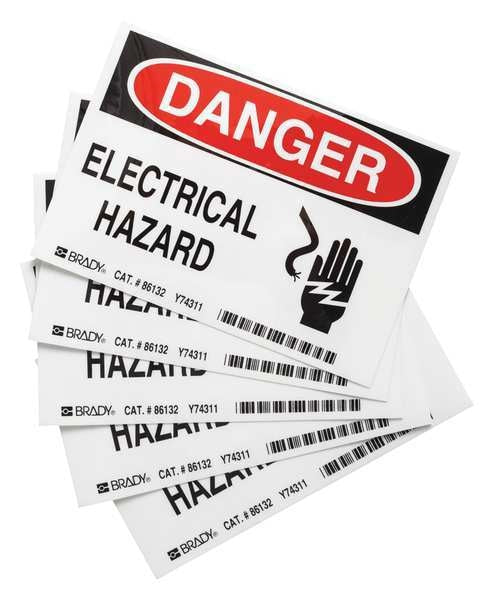 Equipment Label, 5 In. W, PK5