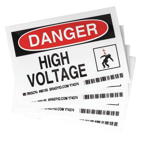 Equipment Label, 5 In. W, PK5, 86195