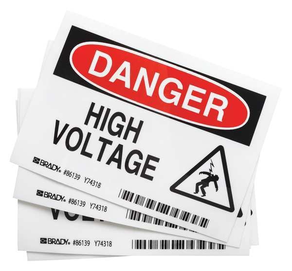 Equipment Label, 5 In. W, PK5, 86139