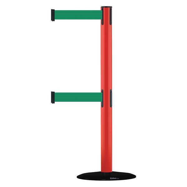 Barrier Post with Belt, 7-1/2 ft. L, Green