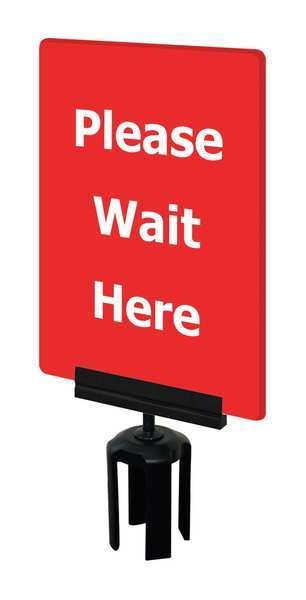 Acrylic Sign, Red, Please Wait Here