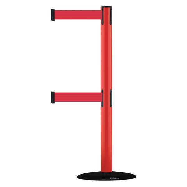Barrier Post with Belt, 7-1/2 ft. L, Red