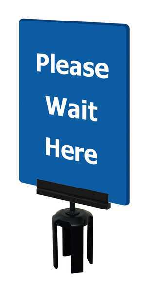 Acrylic Sign, Blue, Please Wait Here