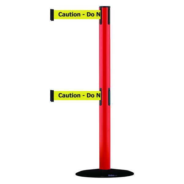 Barrier Post w/ Belt, Red, Black No Scuff