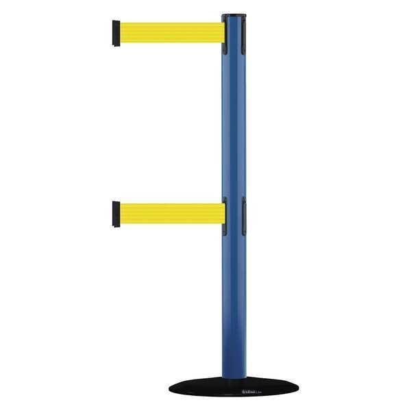 Barrier Post w/ Belt, 7-1/2 ft. L, Yellow