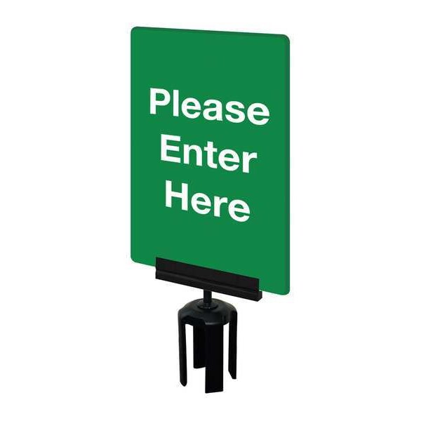 Acrylic Sign, Green, Please Enter Here