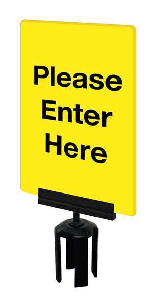 Acrylic Sign, Yellow, Please Enter Here