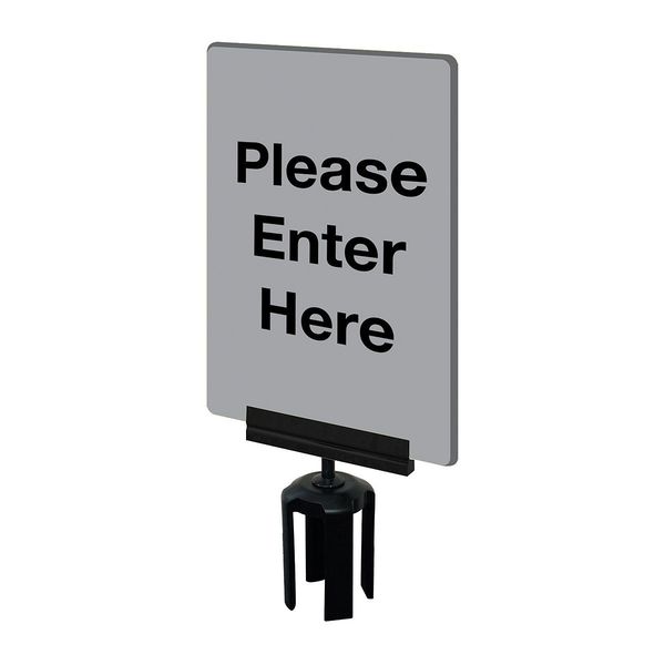 Acrylic Sign, Gray, Please Enter Here
