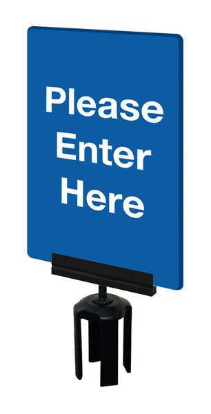 Acrylic Sign, Blue, Please Enter Here