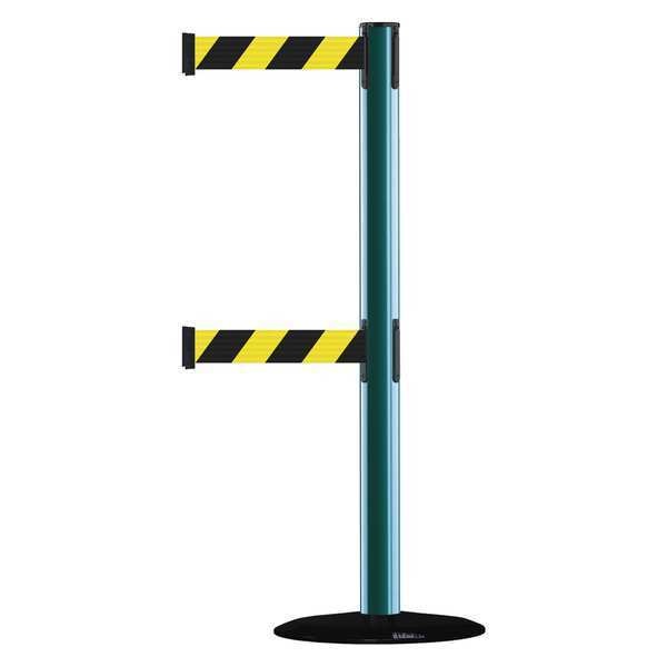 Barrier Post with Belt, Black No Scuff
