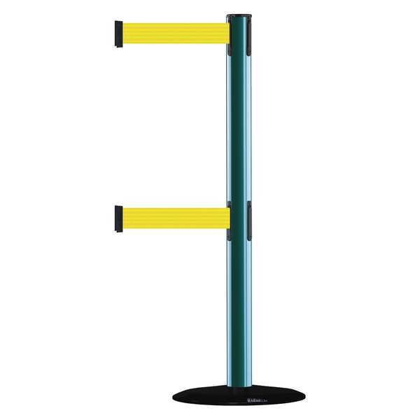Barrier Post w/ Belt, 7-1/2 ft. L, Yellow