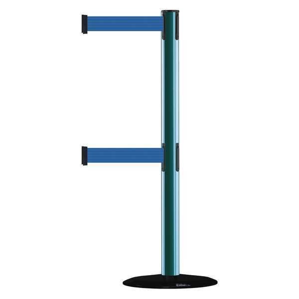 Barrier Post with Belt, 7-1/2 ft. L, Blue