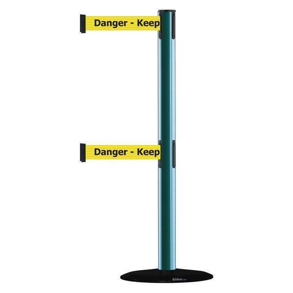 Barrier Post with Belt, Black No Scuff