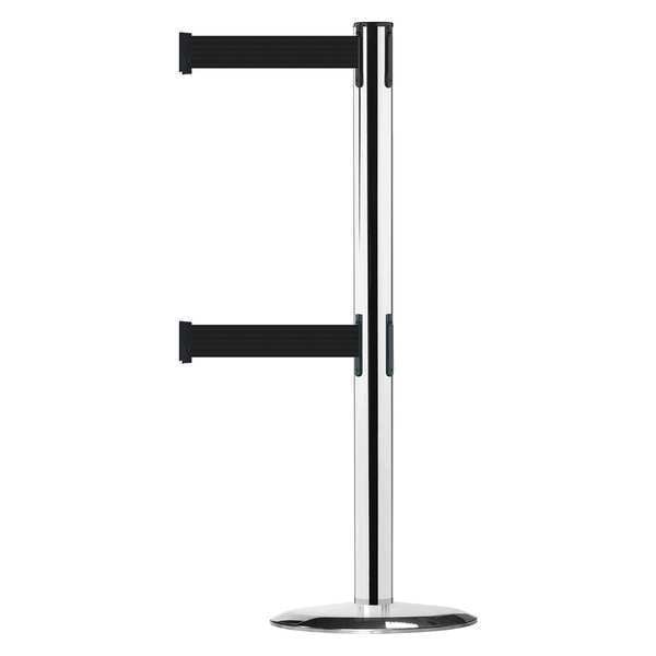 Barrier Post with Belt, 7-1/2 ft. L, Black