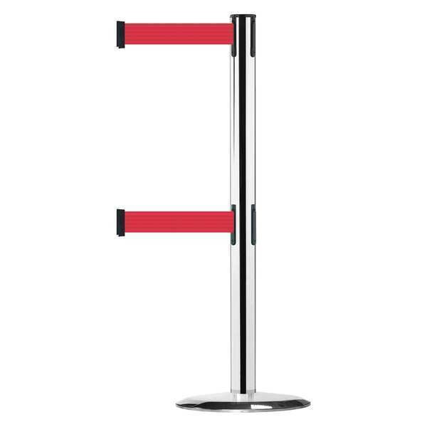 Barrier Post with Belt, 7-1/2 ft. L, Red