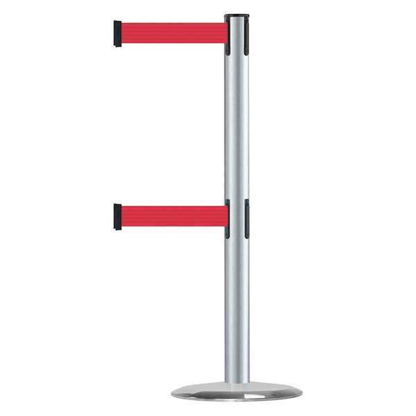 Barrier Post with Belt, 7-1/2 ft. L, Red
