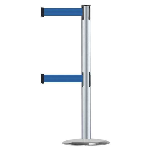 Barrier Post with Belt, 7-1/2 ft. L, Blue